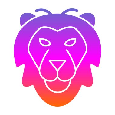 Aslan başı simgesi, vektör illüstrasyonu basit tasarım