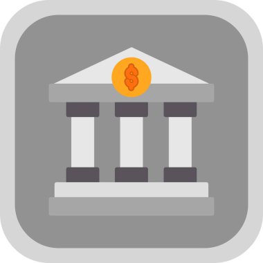 Banka bina simgesini, basit vektör çizim 