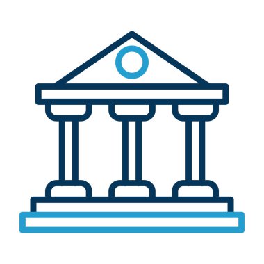 Banka binası. Web simgesi basit illüstrasyon