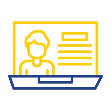 Adam dizüstü bilgisayar vektör illüstrasyon tasarımı ile çalışıyor