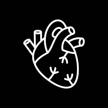 İnsan kalbi simgesi, vektör illüstrasyonu basit tasarım