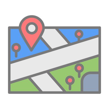 harita pin konumu simgesi düz biçimli