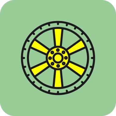 Tekerlek simgesi vektör illüstrasyonu