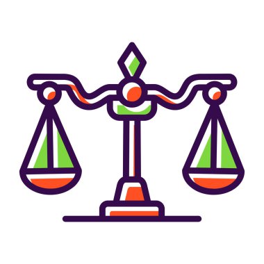 Adalet Ölçekleri simgesi web basit illüstrasyon