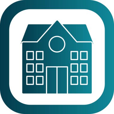 okul binası ikon vektör illüstrasyonu 