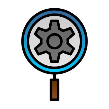 Büyütme cam simgesi vektör illüstrasyonu 