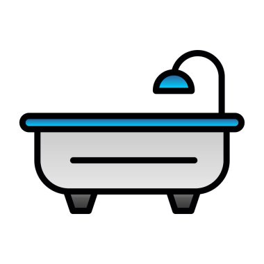 Küvet ikonu vektör illüstrasyonu