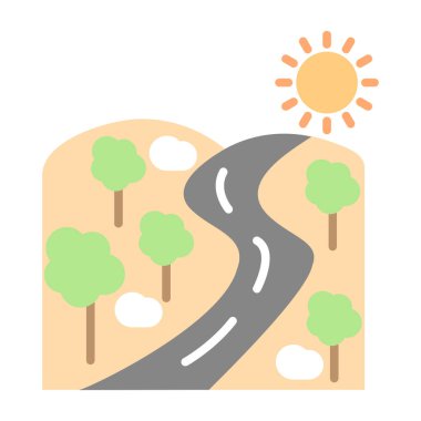 Yol simgesi vektör işareti ve beyaz arkaplanda izole edilmiş sembol, n