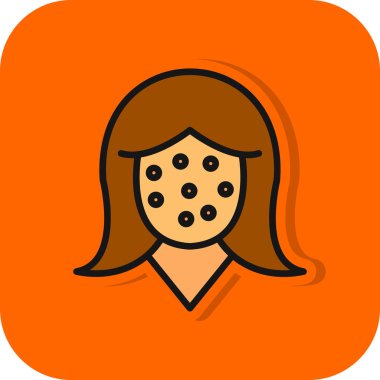 Maskeli ve yüz vektörü simgesi olan kadın.