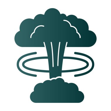 Nükleer bomba ikonu. Ağ için basit bir nükleer bomba vektör simgesi çizimi