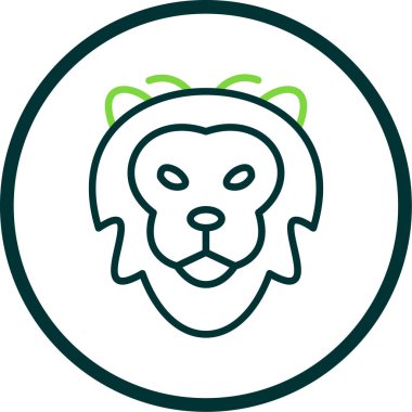 Aslan başı simgesi, vektör illüstrasyonu basit tasarım