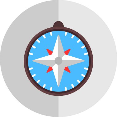 pusula düz simgesi, vektör illüstrasyon tasarımı