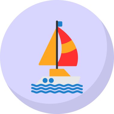 Yelkenli vektör renk simgesi 