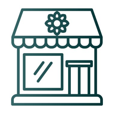 Çiçekçi binası simgesi, vektör illüstrasyon tasarımı