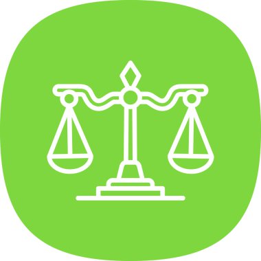 Adalet ve hukuk simgesi, vektör illüstrasyonu