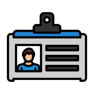 Kimlik kartı web simgesi, vektör illüstrasyonu 