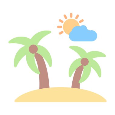 Palmiye ağaçları ile güneş