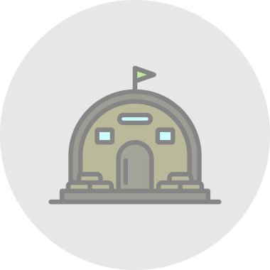 Yeşil çemberli, uzun bir düz çizim çemberi simgesi