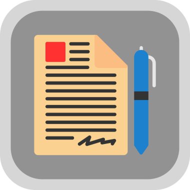 Dosya belgesi simgesi, Sözleşme web işareti, vektör illüstrasyonu