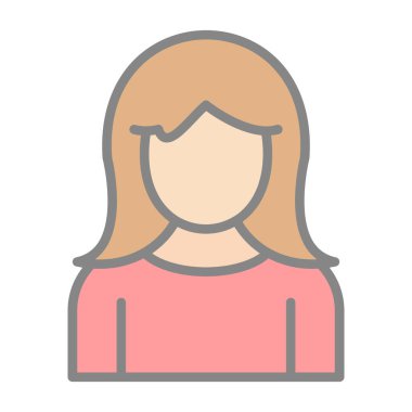 kız web simgesi basit tasarım 