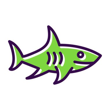 köpek balığı web simgesi, vektör çizim 