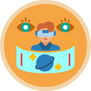 vr kulaklık düz simge vektör illüstrasyonu