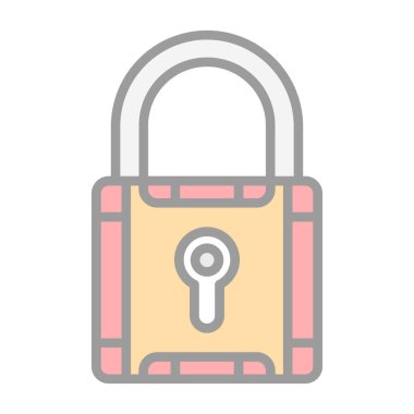 Düz simge, vektör resimlemesini kilitle  