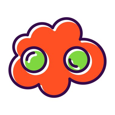 Yağda yumurta ikonu, vektör illüstrasyon