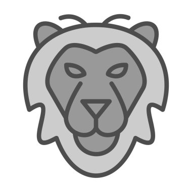 Aslan başı simgesi, vektör illüstrasyonu basit tasarım