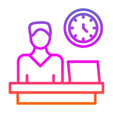 Müdür bey. Web simgesi basit illüstrasyon