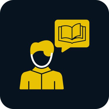 Bir insanla kitap ve konuşma balonu