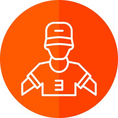 Beyzbol oyuncusu simgesi, vektör illüstrasyonu