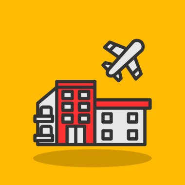 Otel simgesi renkli sembol. Premium kalite izole otel ögesi modada.