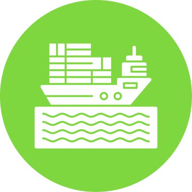 Kargo gemisi kutsal kişilerin resmi, vektör çizim
