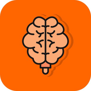 Beyin simgesi, vektör illüstrasyonu 