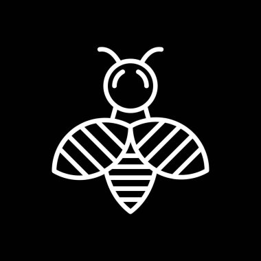 Beyaz arkaplanda vektör arı simgesi