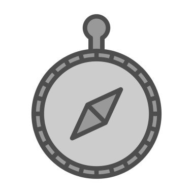 pusula düz simgesi, vektör illüstrasyonu