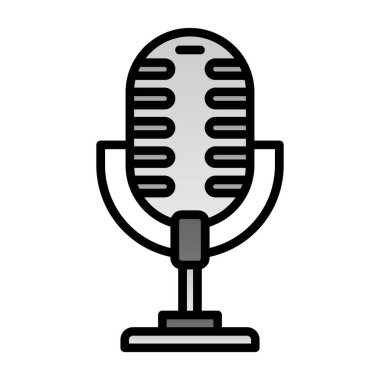 mikrofon simgesi, vektör illüstrasyonu basit tasarım