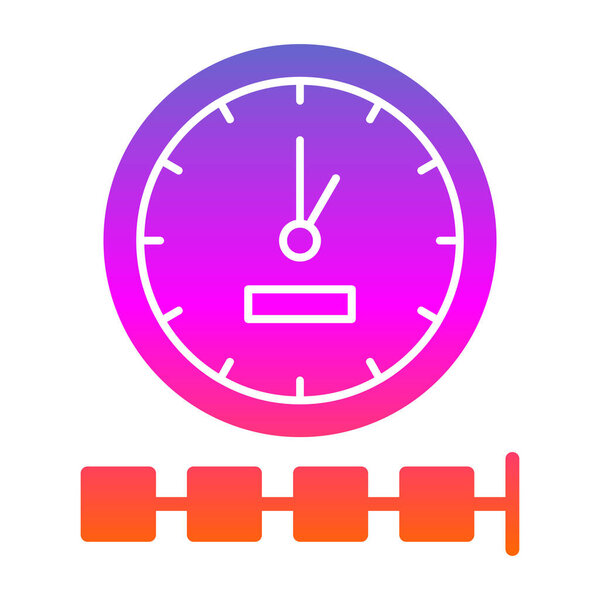 color line clock icon isolated on white background. time symbol. gradient random dynamic shapes. vector illustration