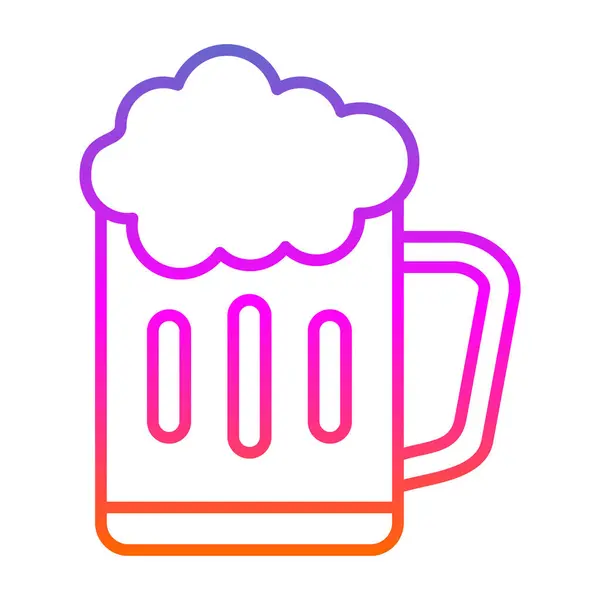 Ποτήρι Μπύρα Εικονίδιο Διανυσματική Απεικόνιση Απλό Σχέδιο Εικονογράφηση Αρχείου