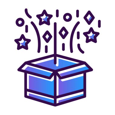 Sihirli kutu simgesi, vektör illüstrasyonu basit tasarım