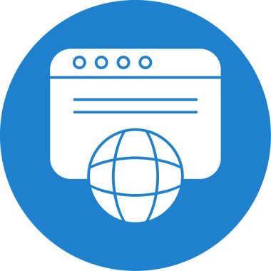 Web tarayıcı simgesi, vektör illüstrasyonu basit tasarım