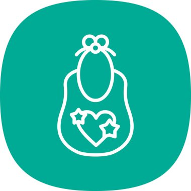 Bebek önlüğü çizgisi simgesi.