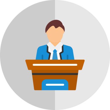 konferans vektör illüstrasyonu beyaz arkaplanda izole edildi