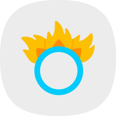 Ateş ikonu halkası, vektör illüstrasyonu 