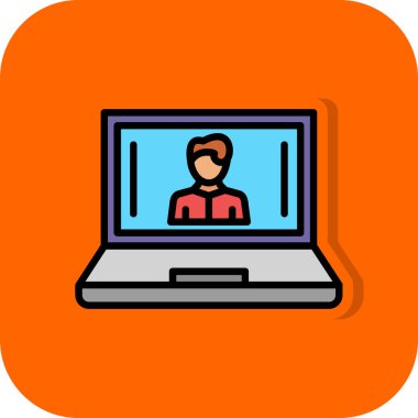 Bilgisayarda dijital Avatar. Web simgesi, tasarım illüstrasyonu