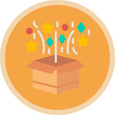 Sihirli kutu simgesi, vektör illüstrasyonu basit tasarım