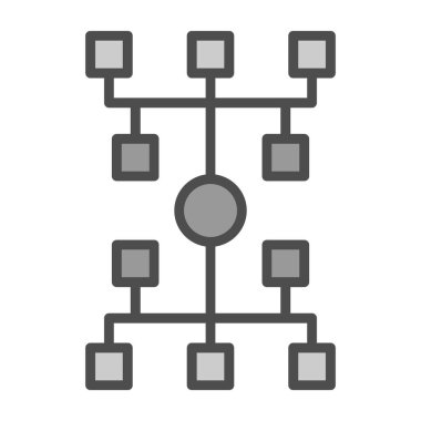 Algoritma ağ simgesi, vektör illüstrasyonu 