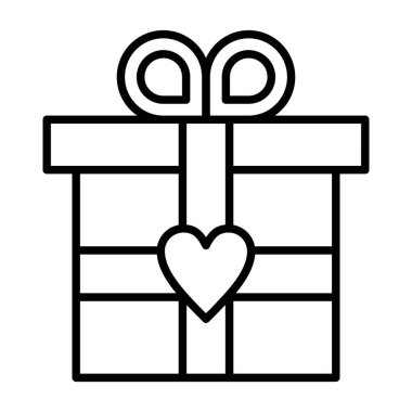 kutu hediye simgesi düz biçimli 