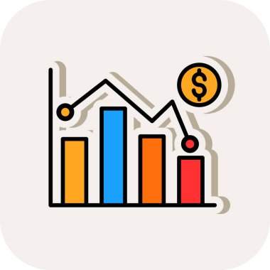 Pazar dalgalanması simgesi, vektör illüstrasyonu